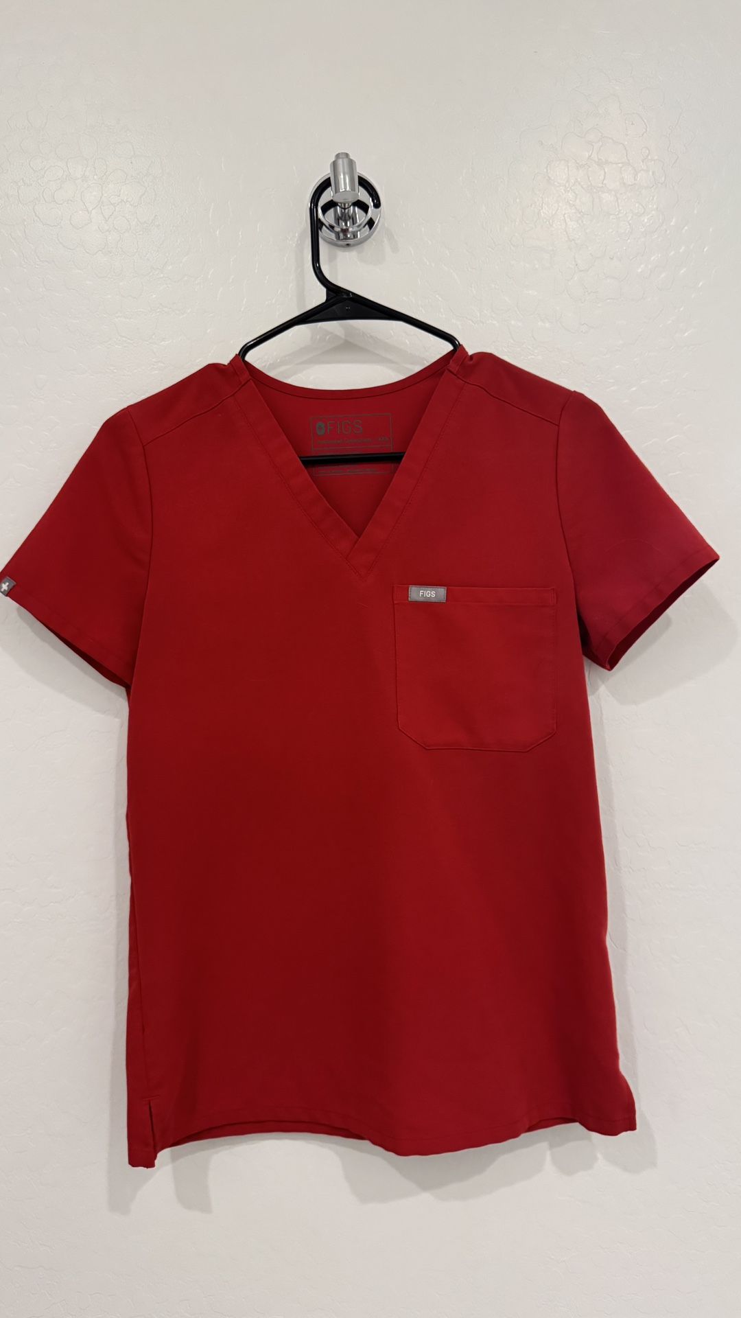Figs red Catrina V Neck Scrub top 