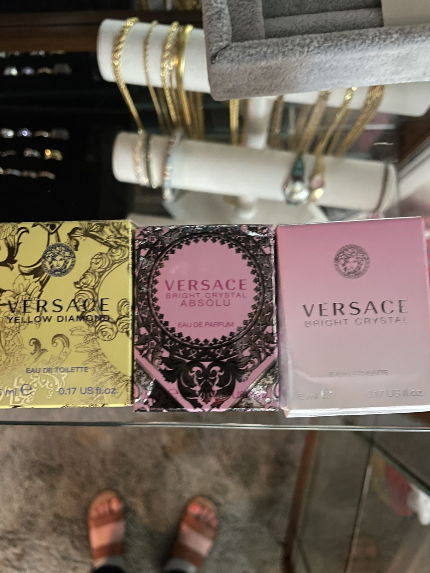 Versace Small 5ML Bottles ... Bright Crystal, Intense Bright Crystal And Yellow Diamond $25 Each Bottle