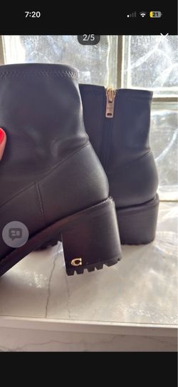 Coach Black Leather Ankle Boots