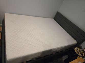 Queen size mattress and bed frame Like New Condition