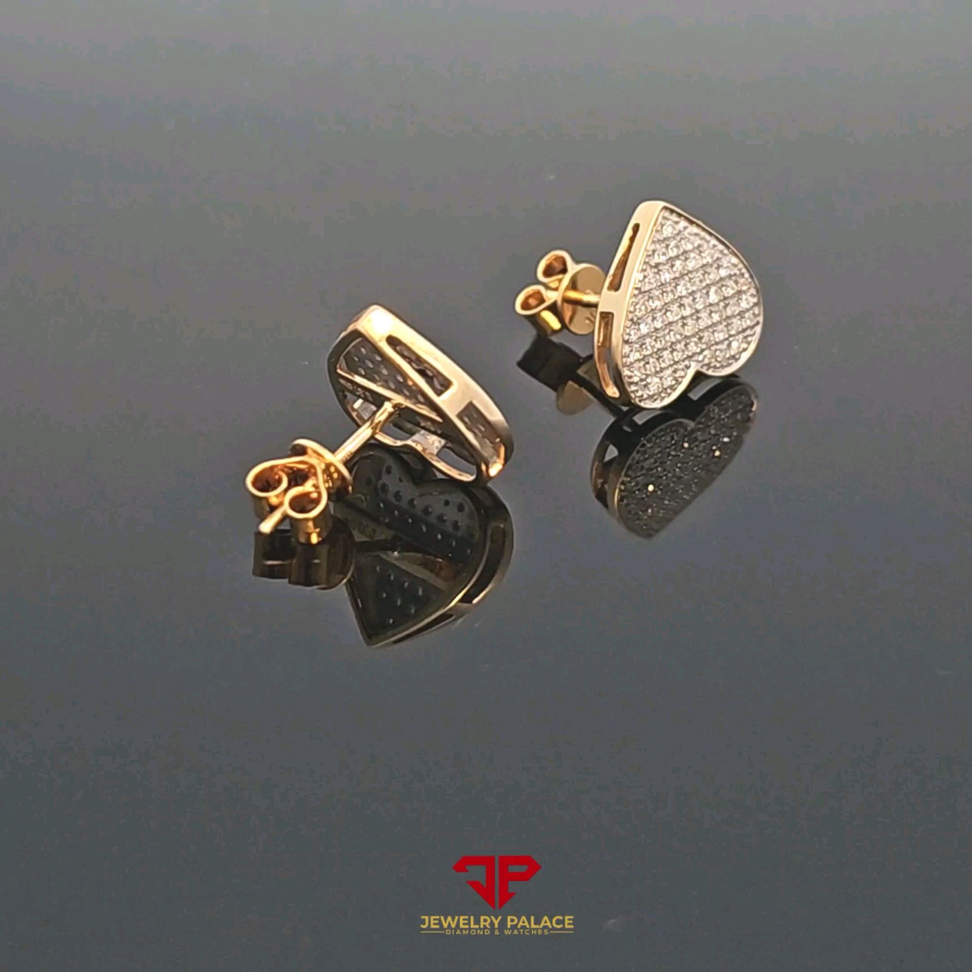 10K Heart shaped diamond earring with 0.37 CTW 