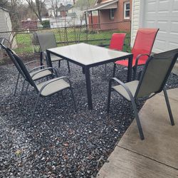 I am selling a table and 6 chairs, just send me a message if you are interested, if you see the ad it is because it is available