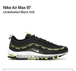 Nike Air Max 97 Undefeated Black Volt Size 11