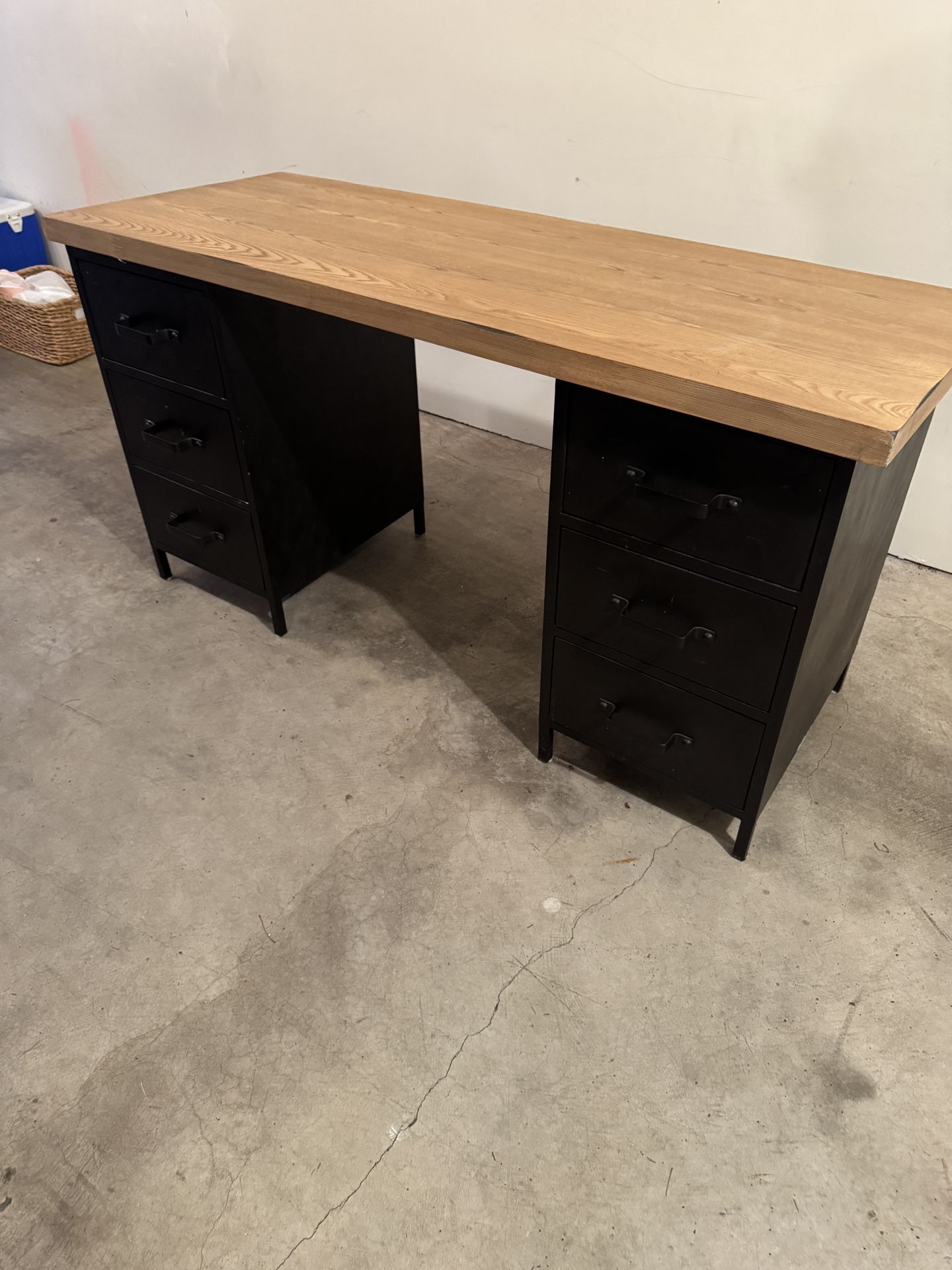 Desk - Two File Cabinets With Desktop 