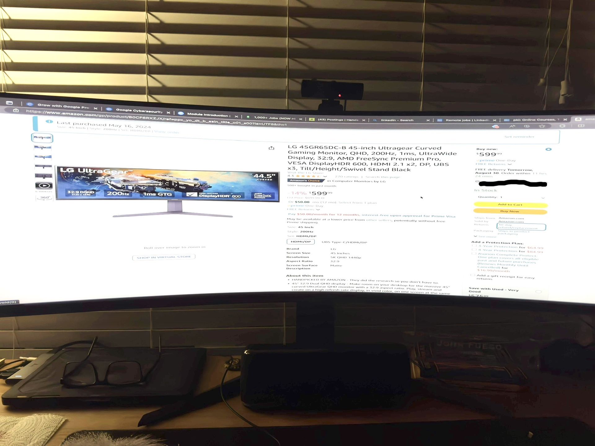 LG 45 Inch ULTRA GEAR CURVED GAMING MONITOR