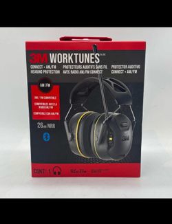 New 3M Worktunes AM/FM Hearing Protector with Bluetooth Black 90572