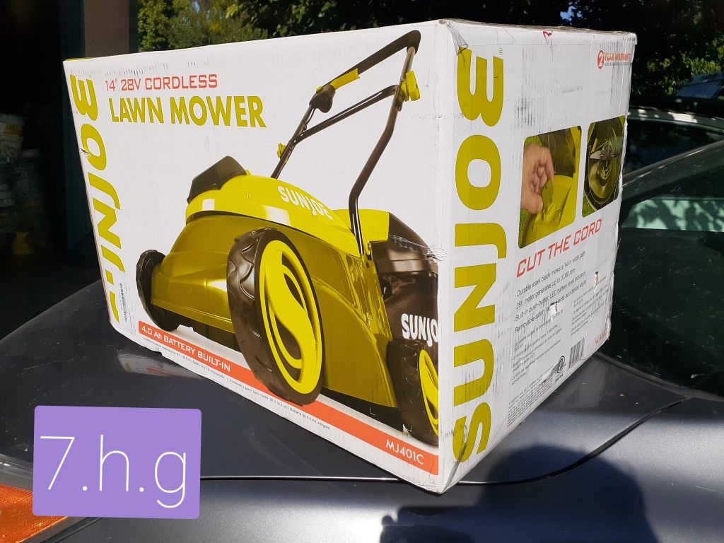 Brand New Sun Joe Cordless 24 Volt Lawn Mower
