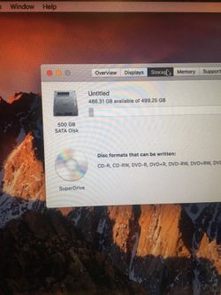 13 inches MacBook Pro 6 GB memory ram 500 HB hardrive Processor 2.4 GHZ intel Core 2 duo. 2010