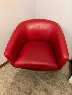 Red leather side chair