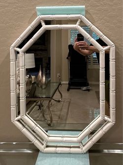 Gorgeous / Vintage Mirror Hollywood Regency Faux Bamboo Chinese Wall Mirror Decor