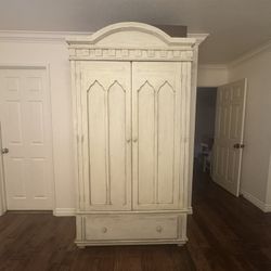 Solid wood armoire wardrobe/TV cabinet