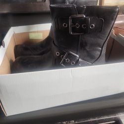 Brand New Never Been Used Black Biker Boots