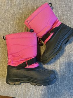 🔥 Girls Snow Boots $12 Size 34 Ages 7-11 Years Great Condition 