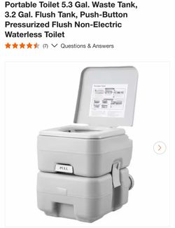 Portable Toilet with Flush Tank