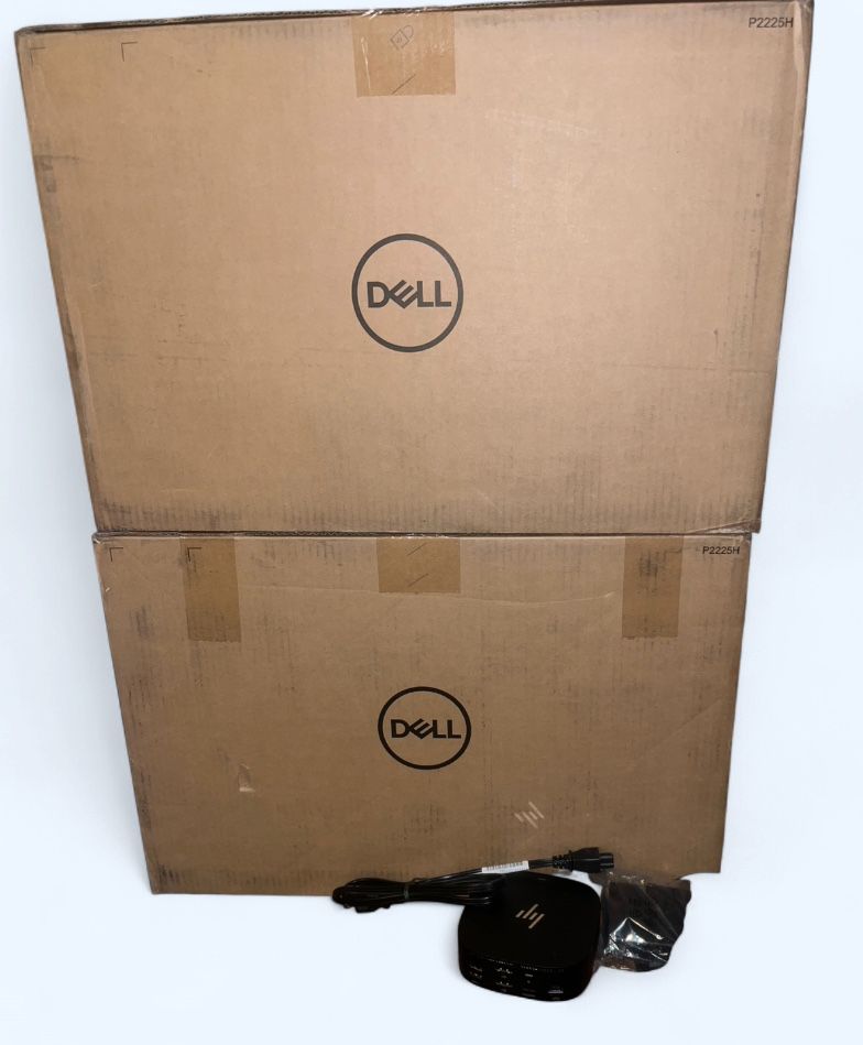 2 Dell Pro 22 inch Plus Monitors (P2225H) With Docking Station