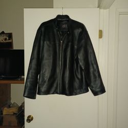 Mens Black Leather Coat 