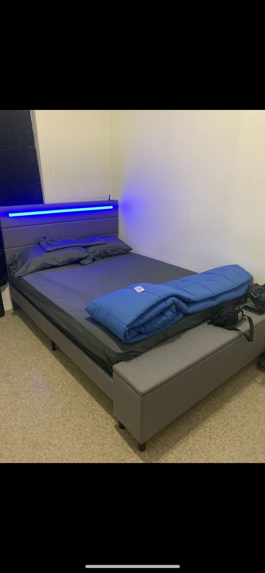 LED Bed Frame And Mattress (FULL)
