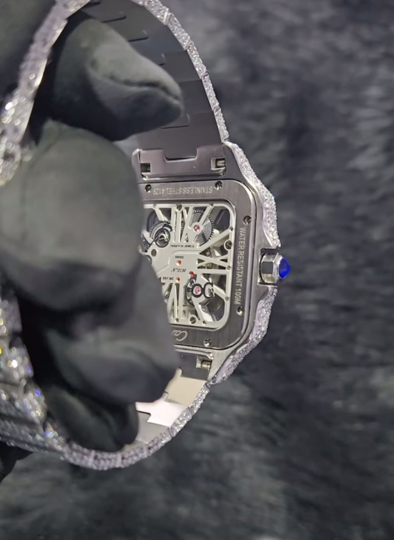 Cartier Skeleton Moissanite Watch
