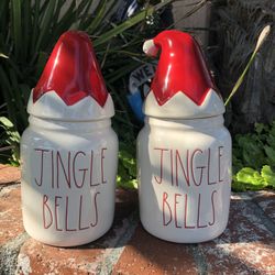 NEW Rae Dunn JINGLE BELLS White Canister