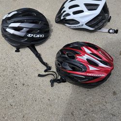 Adult Bike Helmits / brand Are Specialized 54-62cm  Cannondale 52-58cm & Giro 54-61cm  $20.00 Each Or All For $45.00