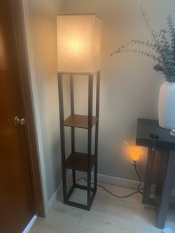 Floor Lamp with Built-In Shelves