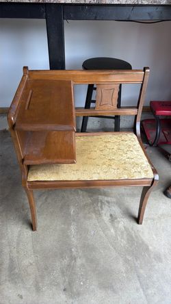 Vintage Wooden Telephone Gossip Bench