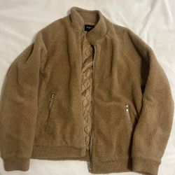 Forever 21 Men’s Tan Zip Up Sweater 