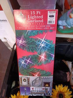 15 ft garland I have 3 left 8.00 each with lights