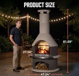 Brand new patio concrete chimney