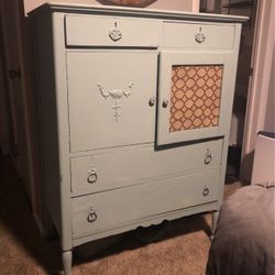 Antique 7 drawer dresser painted hippy chic green 