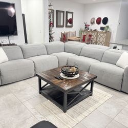 Grey Modular Power Reclining Sectional Couch