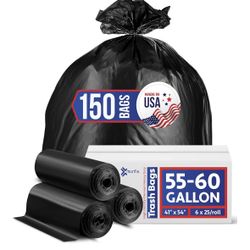 150 Trash Bags 55gallon New