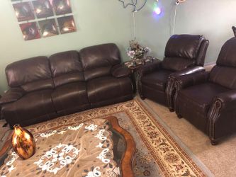 Leather Couch and Recliners