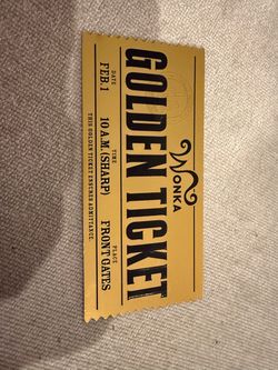 Wonka Golden Ticket Replica Collectible