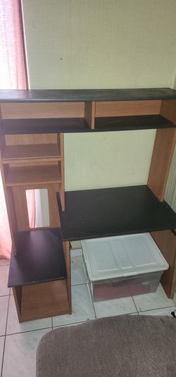 Computer Desk Black & Brown Color