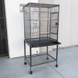 (New in Box) $90 Large 53” Tall Bird Cage 24x17x53” with Rolling Stand and Plastic tray 