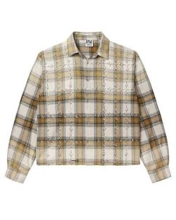 Vale Forever Rhinestone Crystal Embellished Plaid Flannel - Medium