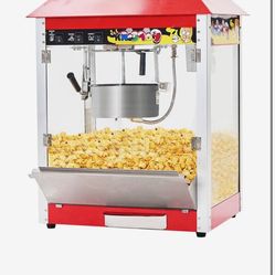 Commercial Popcorn Machine, 10 oz Kettle, 1300W Popcorn Maker Machine make over 60 Cups per Batch, Movie Theater Popcorn Popper Countertop with 3-Swit