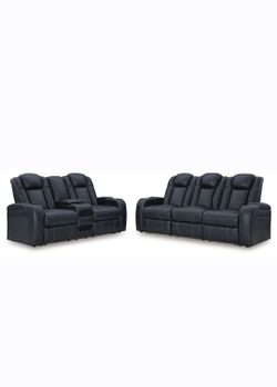 Ashley party time power reclining sofa and loveseat set