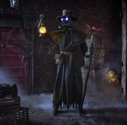 7 FT Grave & Bones Animated LED Plague Doctor