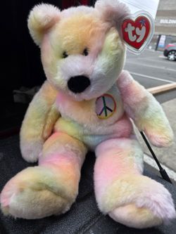Ty Beanie Buddy Tie-Dye Peace Bear