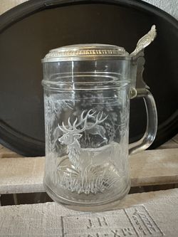 GLASS PEWTER MUG