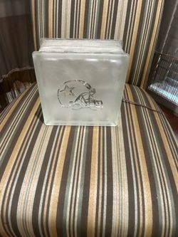 Dallas Cowboys square brick lamp:8x8”frosted glass . Great Condition