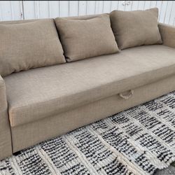 Beige IKEA Friheten 3-seater Pullout sofa couch bed Sleeper 