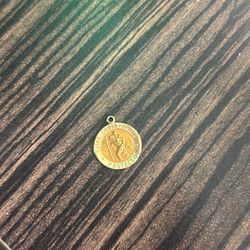 14K Yellow Gold Polished St. Christopher Charm