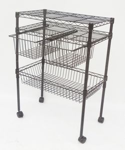 Small Wire on Caster Utilities Desk / Cabinet with two Drawers.