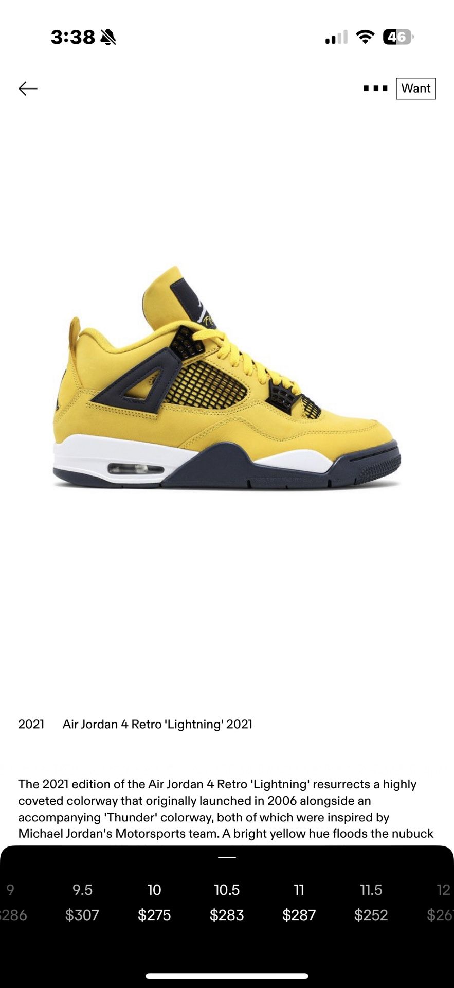 Air Jordan 4 Retro ‘lightning’