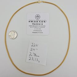 22k gold 24" octagonal franco link chain