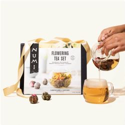 New! NUMI 🌸🫖Flowering Tea™ Glass Teapot 🫖🌸 with 6 blooming tea leaves