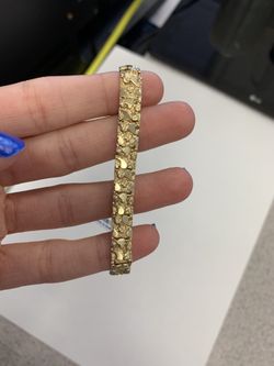 14k yellow gold nugget bracelet